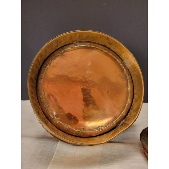 Large Vintage Brass & Copper Teapot Kettle W/ Removable Lid Made in Belgium - Picture 5 of 12